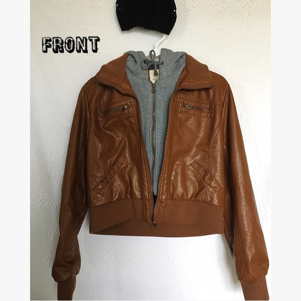 Cropped Leather Jacket✨🤎